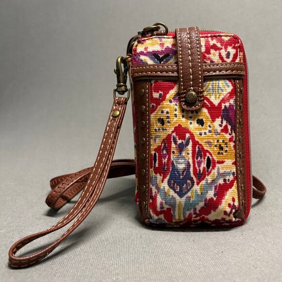 Sakroots‎ Women's Multi-color Tribal Abstract Crossbody Phone Wristlet - Picture 1 of 16